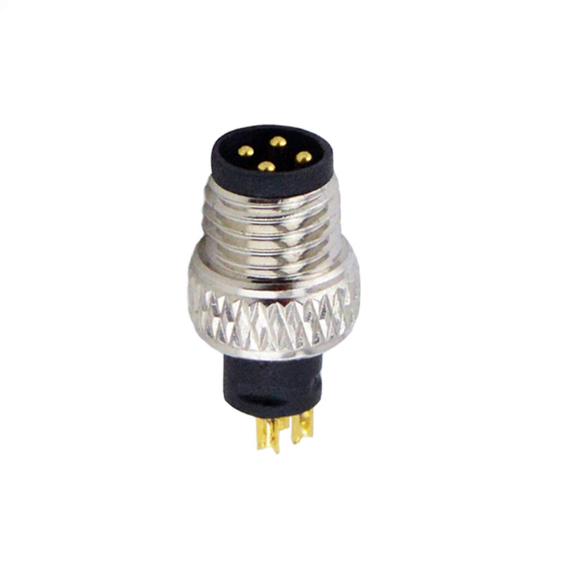 M8 4pins A code male moldable connector,unshielded,brass with nickel plated screw